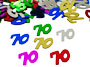 70th Birthday Confetti, Metallic
